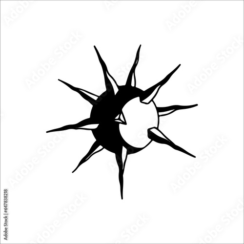 vector illustration of spiked mace