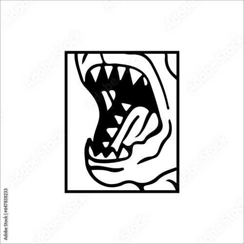 vector illustration of a fierce dog's mouth