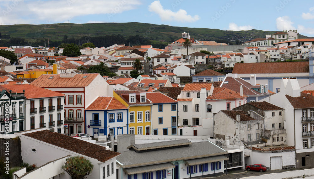 View of the city of Angra do Heroísmo Azores.