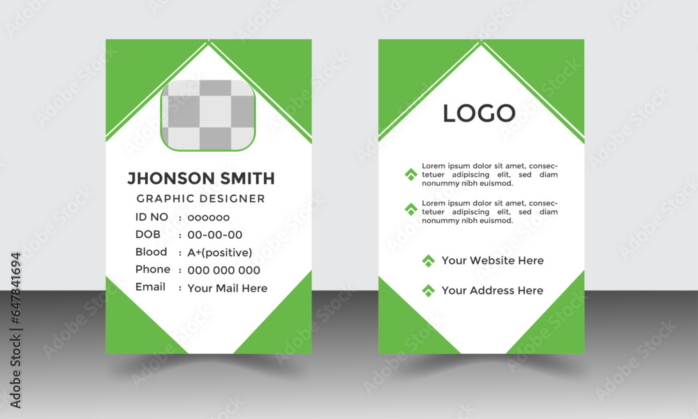 Simple, modern and creative corporate ID Card design template for employees
Simple, modern and creative corporate ID Card design template for employees