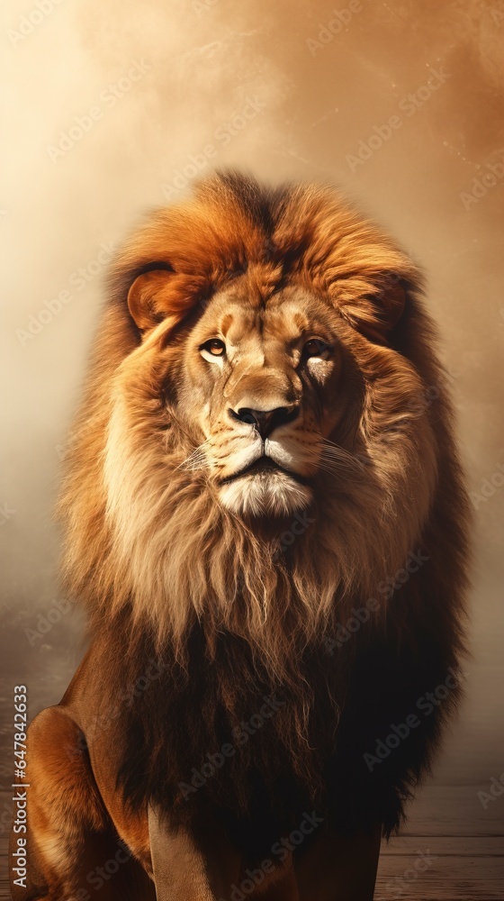 lion background and copy space, generative ai