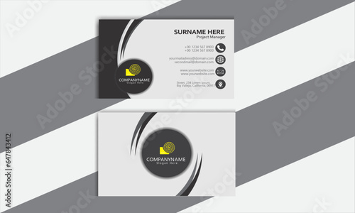 Organic shaped stylish official visiting card design for small ,lage ,corporate etc. business with two color variation 