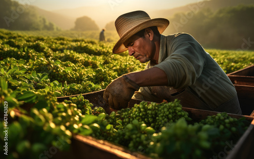 A farmer harvesting crops. Generative AI