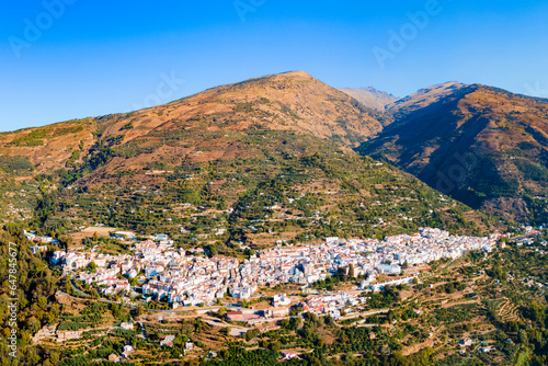 Lanjaron aerial panoramic view, Alpujarras in Spain