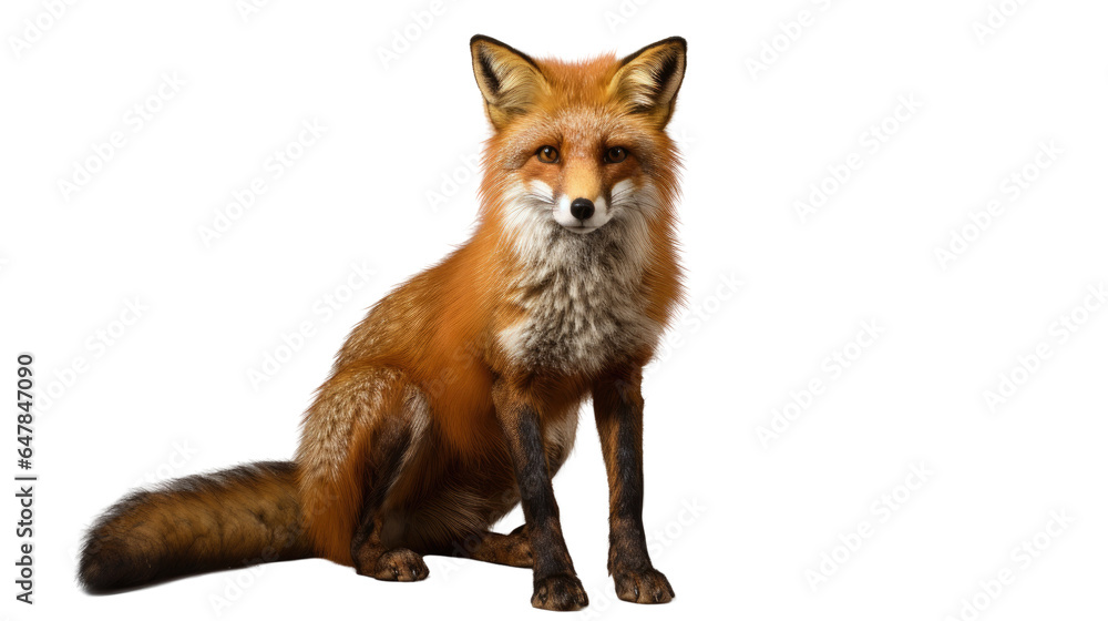 Fototapeta premium Red fox, looking in to camera, full body