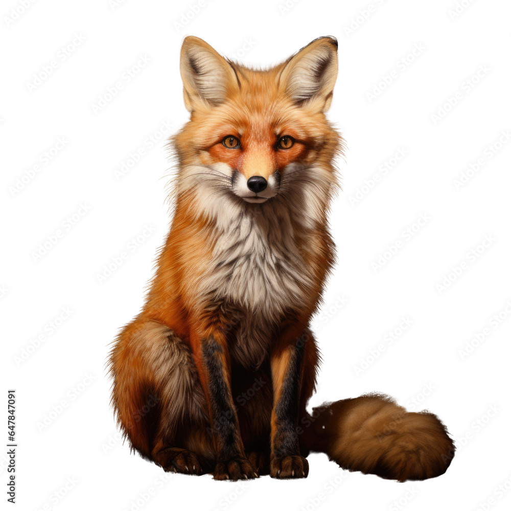 Fototapeta premium Red fox, looking in to camera, full body