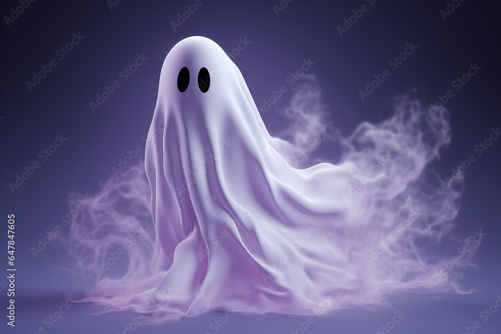 cute scary ghost in on a colored background cute scary ghost in on a colored background