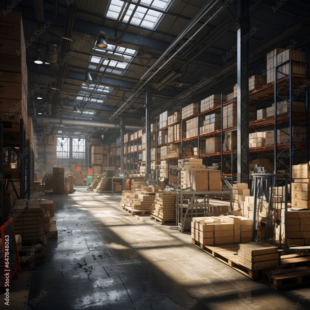 warehouse full of stock ready for delivering warehouse full of stock ready for delivering