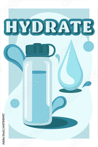 Water-Hydration Vector Illustrated Content for Digital and Print Purposes