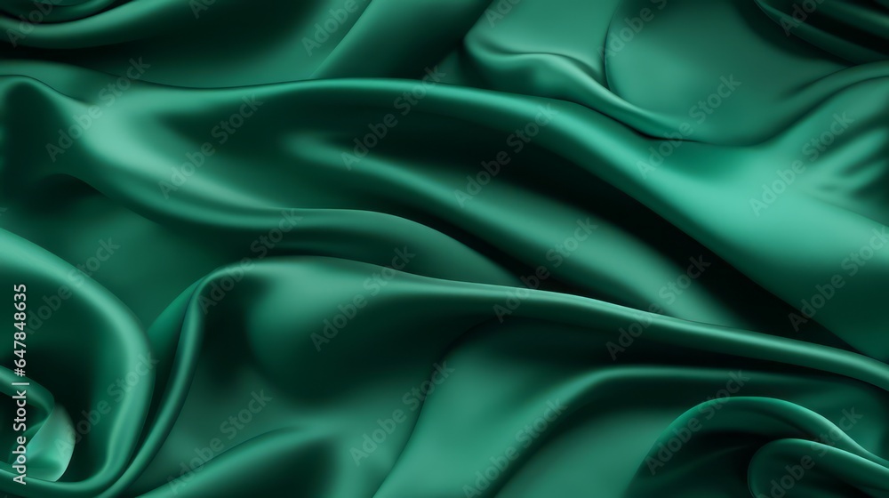 Obraz premium Emerald elegance unfolds. Silky shiny and soft. A backdrop for design wonders. Dive into sophistication.