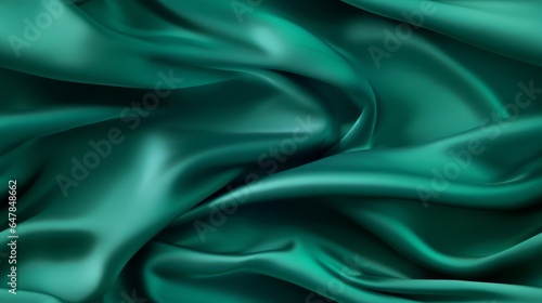 Wallpaper Mural Emerald fabric magic. Gentle waves on a shiny surface. Celebrate design with style. Dive into luxury. Torontodigital.ca