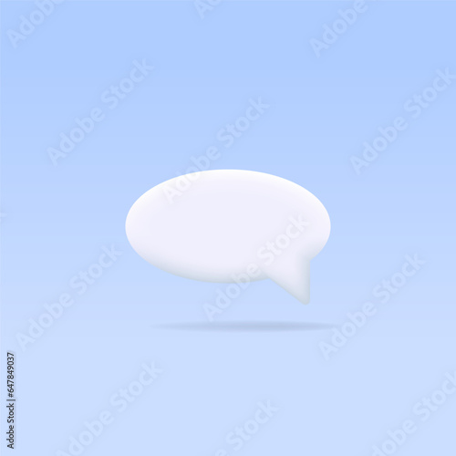 Speech bubble icon. Ellipse thought balloon, textbox, chat, message box, talk cloud, dialog window design for communication, business information and discussion concept. Isolated vector illustration
