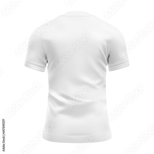 White Soccer Jersey T-shirt Mockup - Back View isolated on a white background