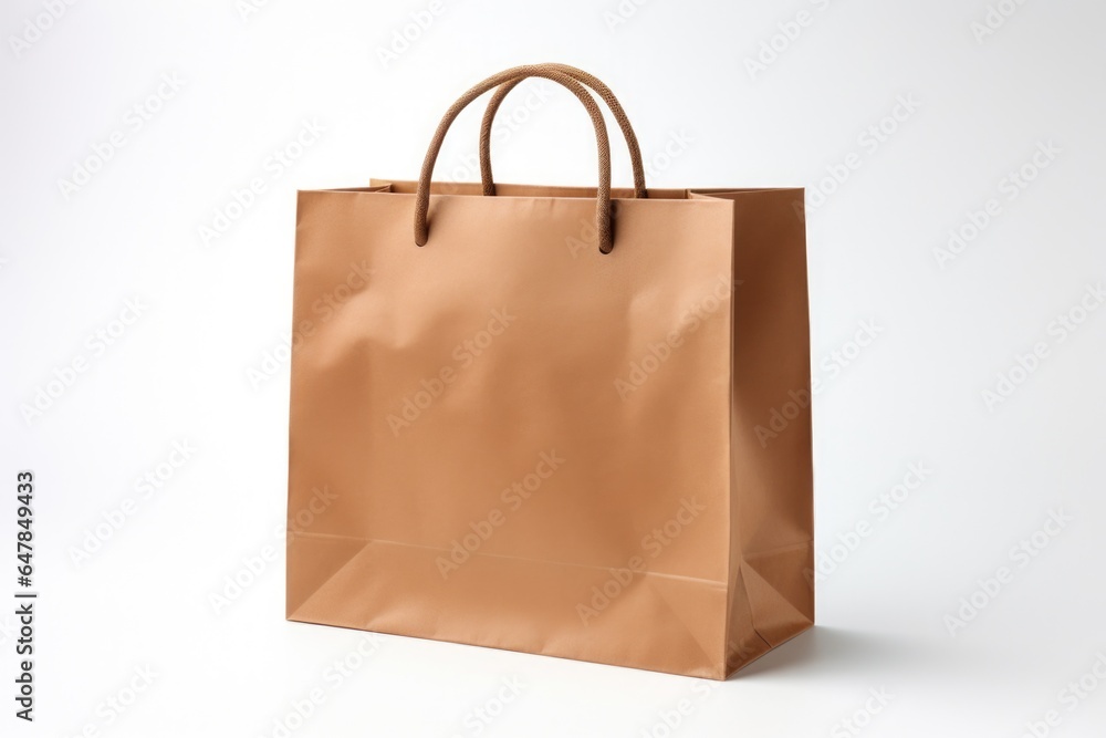 Craft paper shopping bag on white background. Craft paper shopping bag on white background.