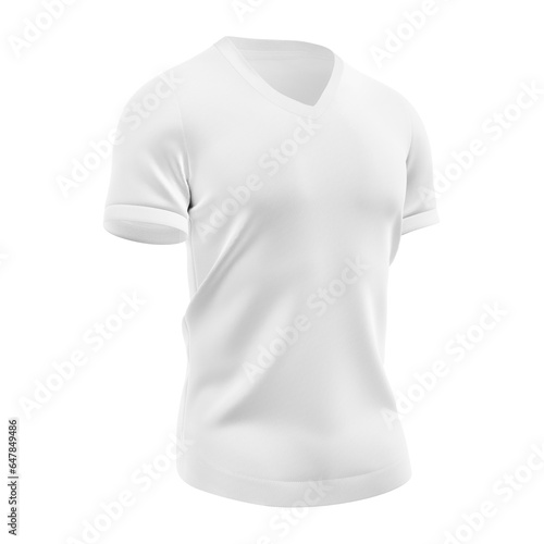 White Soccer Jersey T-shirt Mockup - Half Side View isolated on a white background