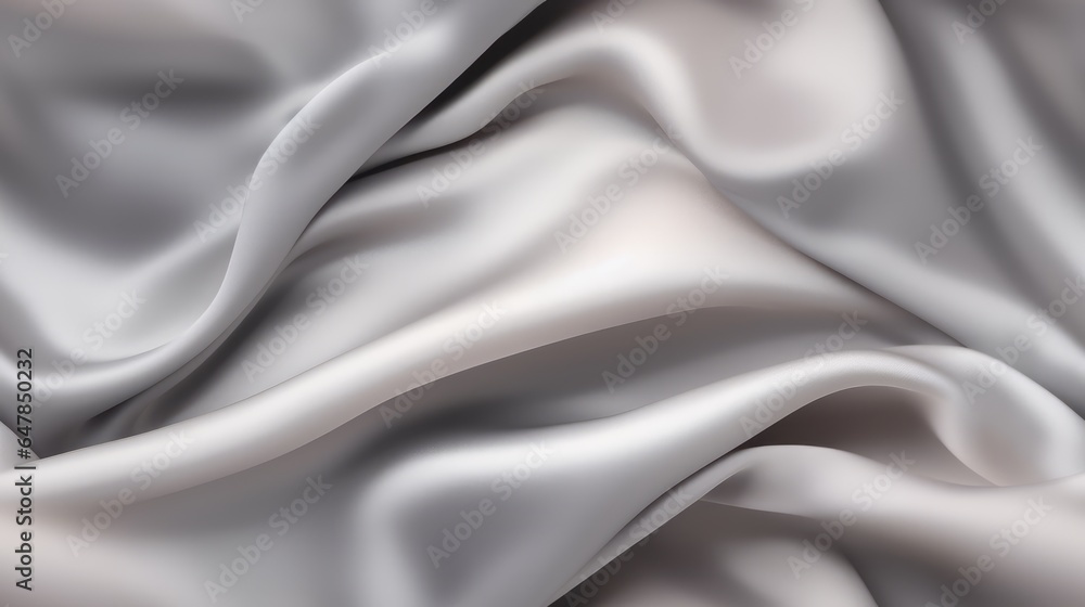 Grey fabric tranquility. Waves of elegance on a reflective surface. Design with a touch of serenity. Perfect for luxury projects. Grey fabric tranquility. Waves of elegance on a reflective surface. Design with a touch of serenity. Perfect for luxury projects.
