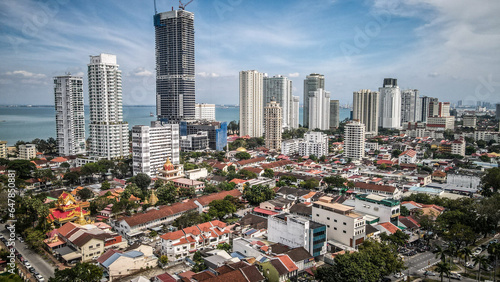 Foto The aerial view of Penang Island in Malaysia