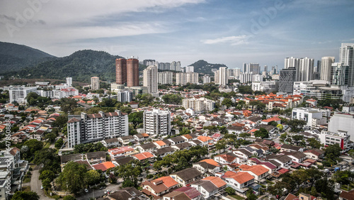 The aerial view of Penang Island in Malaysia