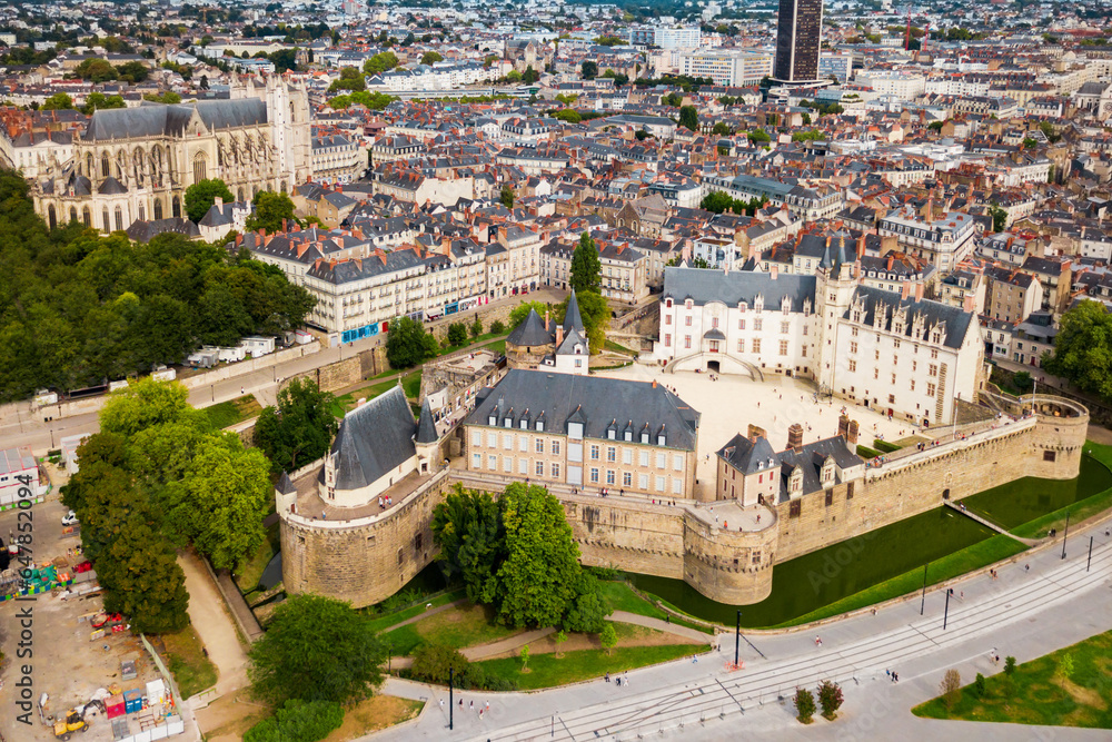 Nantes aerial panoramic view, France