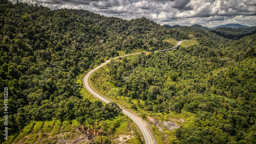 Fototapeta Naklejka Na Ścianę i Meble -  The aerial view of the landscape of Peninsular Malaysia