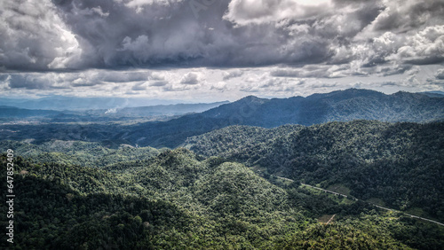 The aerial view of the landscape of Peninsular Malaysia