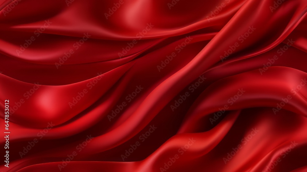 Red satin allure. Passionate waves. Elegance for design. Ideal for backgrounds.