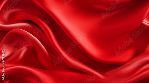 Red fabric radiance. Waves of elegance on a reflective surface. Design with a touch of ardor. Perfect for luxury projects.