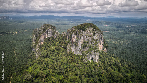 The aerial view of Sungai Lembing in Malaysia photo