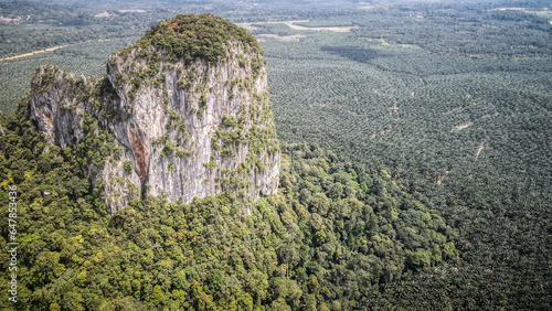 The aerial view of Sungai Lembing in Malaysia photo