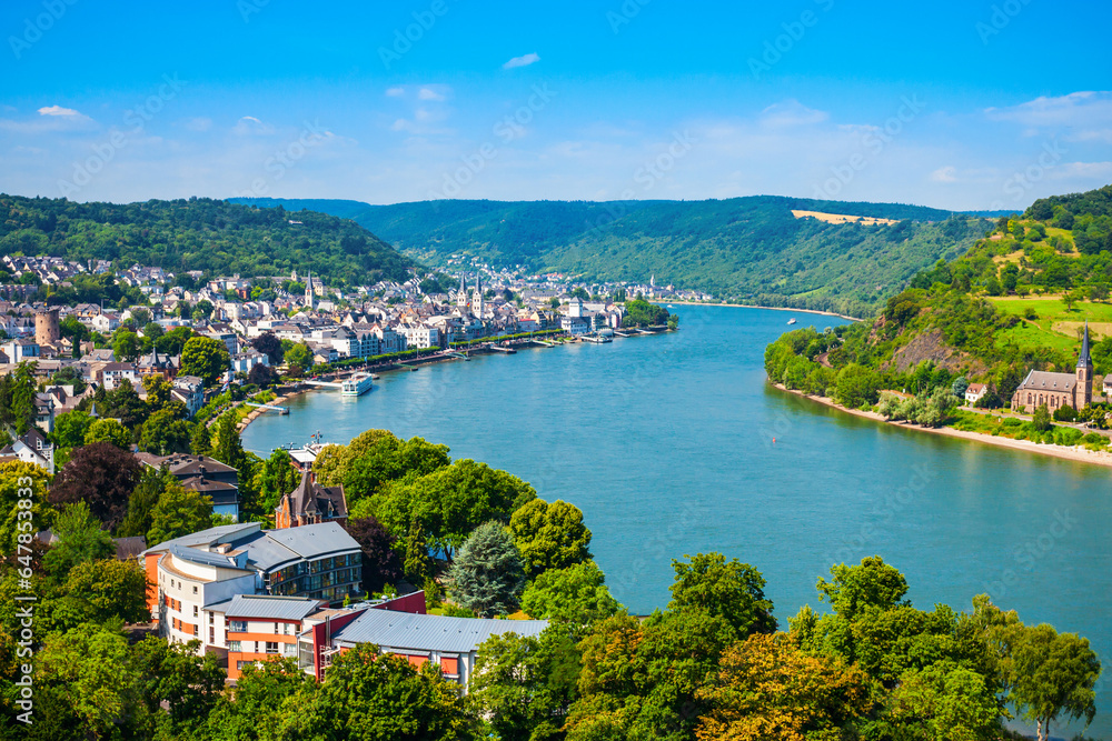 Boppard town aerial view, Germany