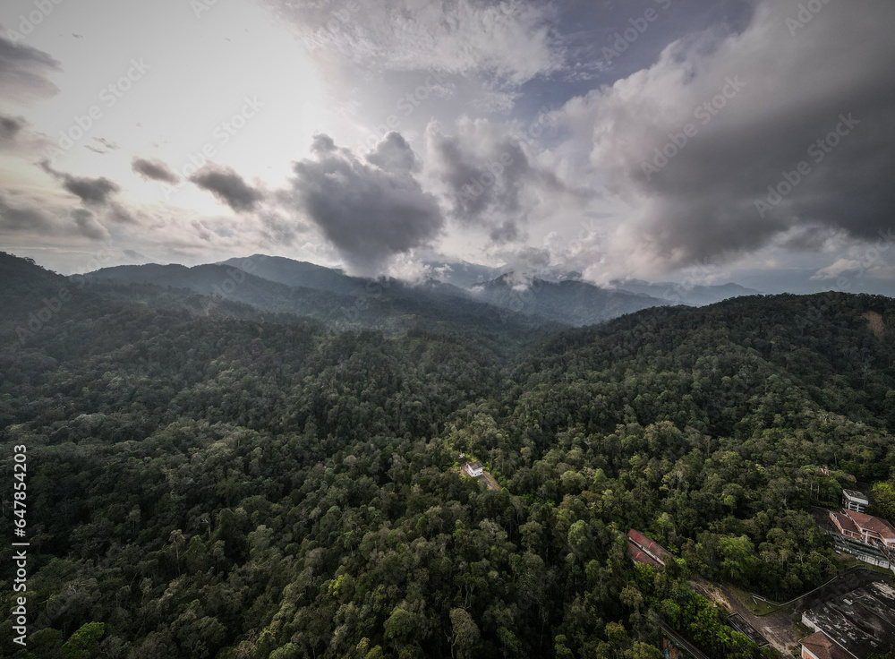 The aerial view of Fraser's Hill in Malaysia