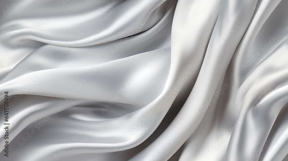 Silver fabric majesty. Gentle waves on a shiny backdrop. Perfect for festive designs. A touch of sophistication. Silver fabric majesty. Gentle waves on a shiny backdrop. Perfect for festive designs. A touch of sophistication.