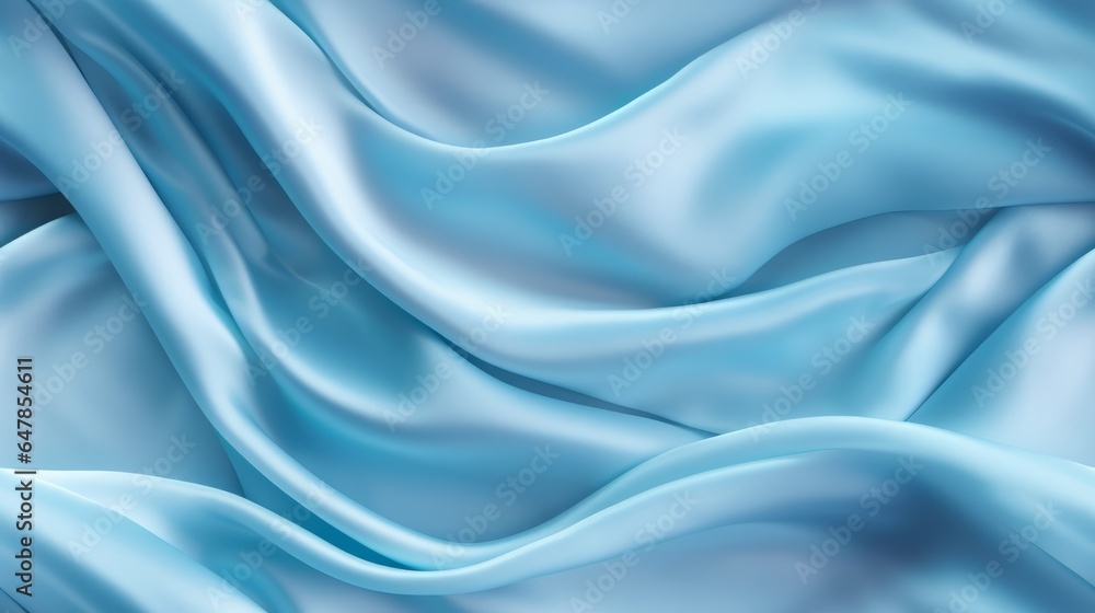 Fototapeta premium Sky blue fabric tales. Gentle wavy and soft. A backdrop for design dreams. Perfect for elegant projects.