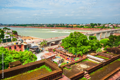 Kota city aerial panoramic view, India