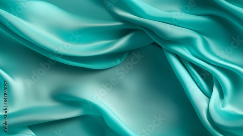 Wallpaper Mural Turquoise satin panorama. Lustrous waves of beauty. Celebrate with vibrancy. A touch of luxury. Torontodigital.ca