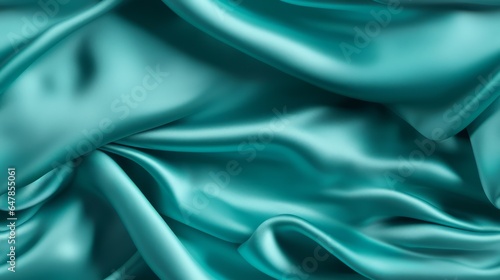 Wallpaper Mural Turquoise fabric radiance. Waves of elegance on a reflective surface. Design with a touch of the sea. Perfect for luxury projects. Torontodigital.ca