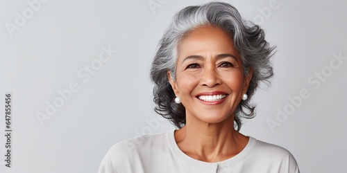 Radiant Charm  A Gracious Smiling Indian Senior Model, Generative AI