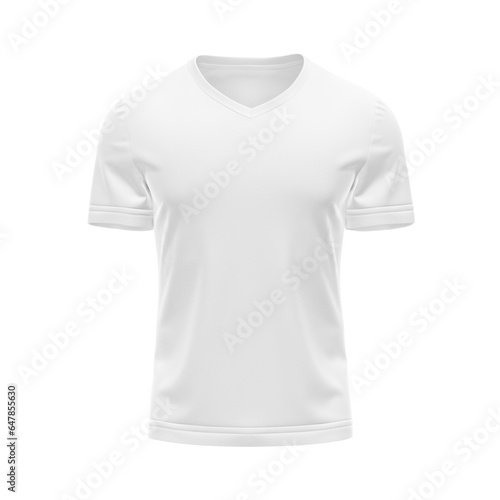 a blank White T-Shirt v neck isolated on a white background