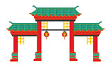 Chinese gate vector concept