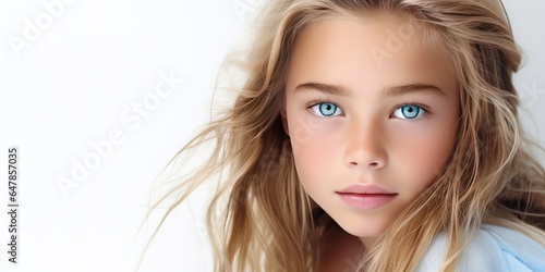 Gorgeous Blonde Teen Model Captivating with Innocence, Generative AI