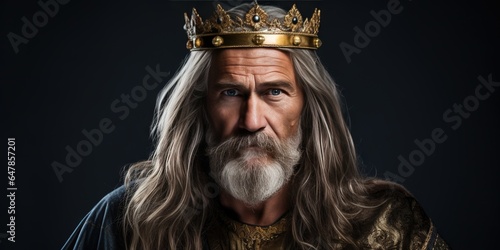 Regal Majesty  Crowned Medieval Monarch, Generative AI photo