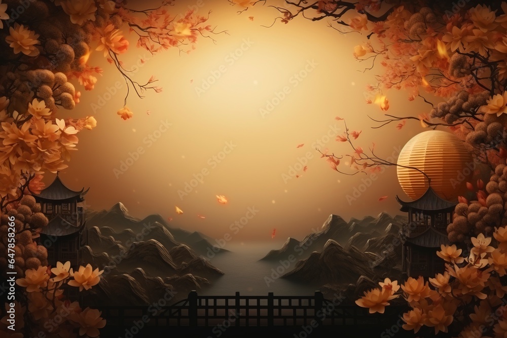 Mid autumn festival background, generative ai