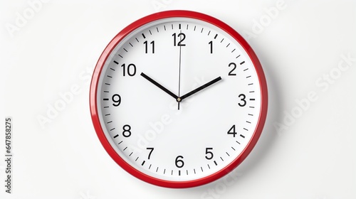 a clock with a red frame