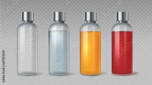 Realistic bottles vector set