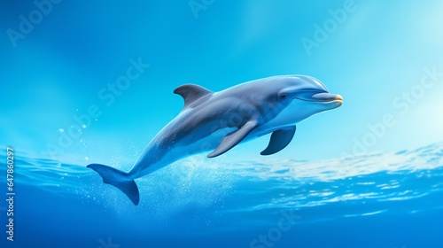 a dolphin swimming in the water © VSTOCK