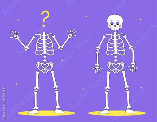 Two skeletons vector concept