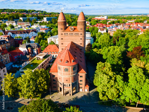 Pauluskirche aerial panoramic view in Ulm photo