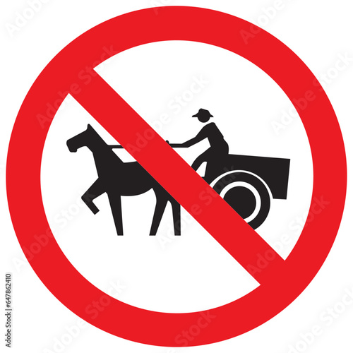 circulación prohibida de vehículos de tracción animal, señal, circular, sr 25, transito, vehicular, señal contorno rojo, icono, circulo rojo, pictograma, transporte, señalética, señal reglamentaria