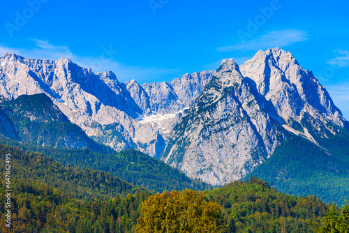 Zugspitze Alps mountain in Bavaria, Germany