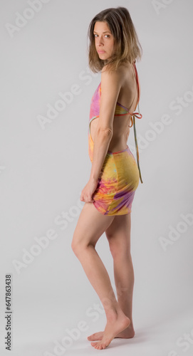 Woman in Tie Dye Cut Out Dress